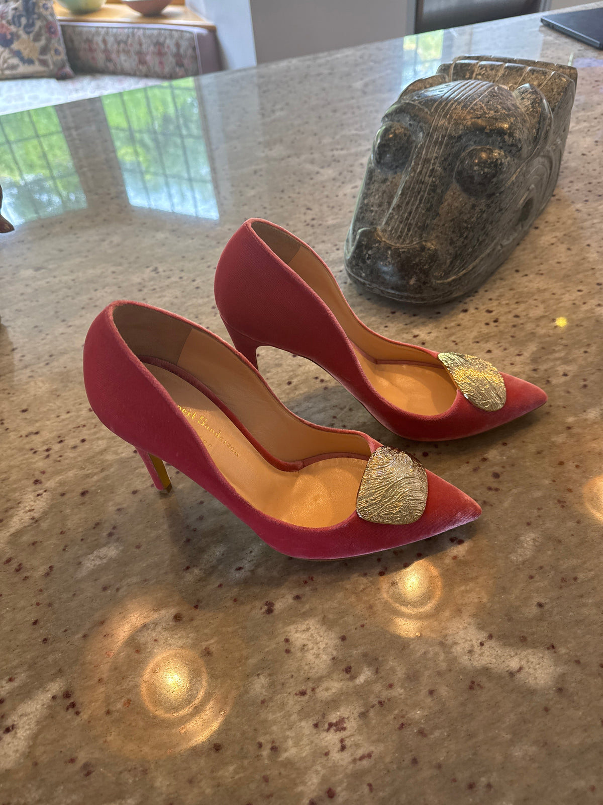 Rupert Sanderson Pink Velvet Shoes Size 39