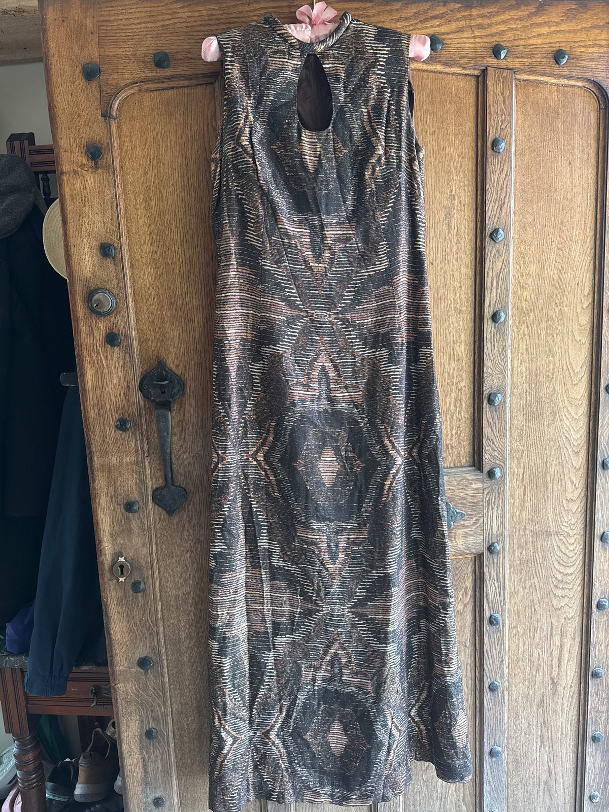 Vintage Sheerline Metallic Long Dress.