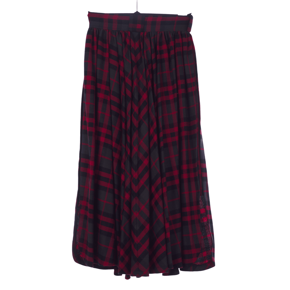 Christian Aujard Paris Vintage Red and Green Tartan Wool Skirt UK Size 10 - Ava & Iva