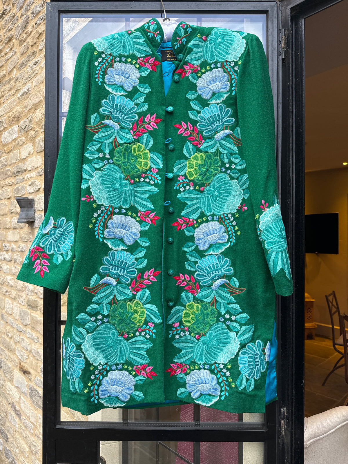 Beatrice Von Tresckow Green Embroidered Coat 10/12