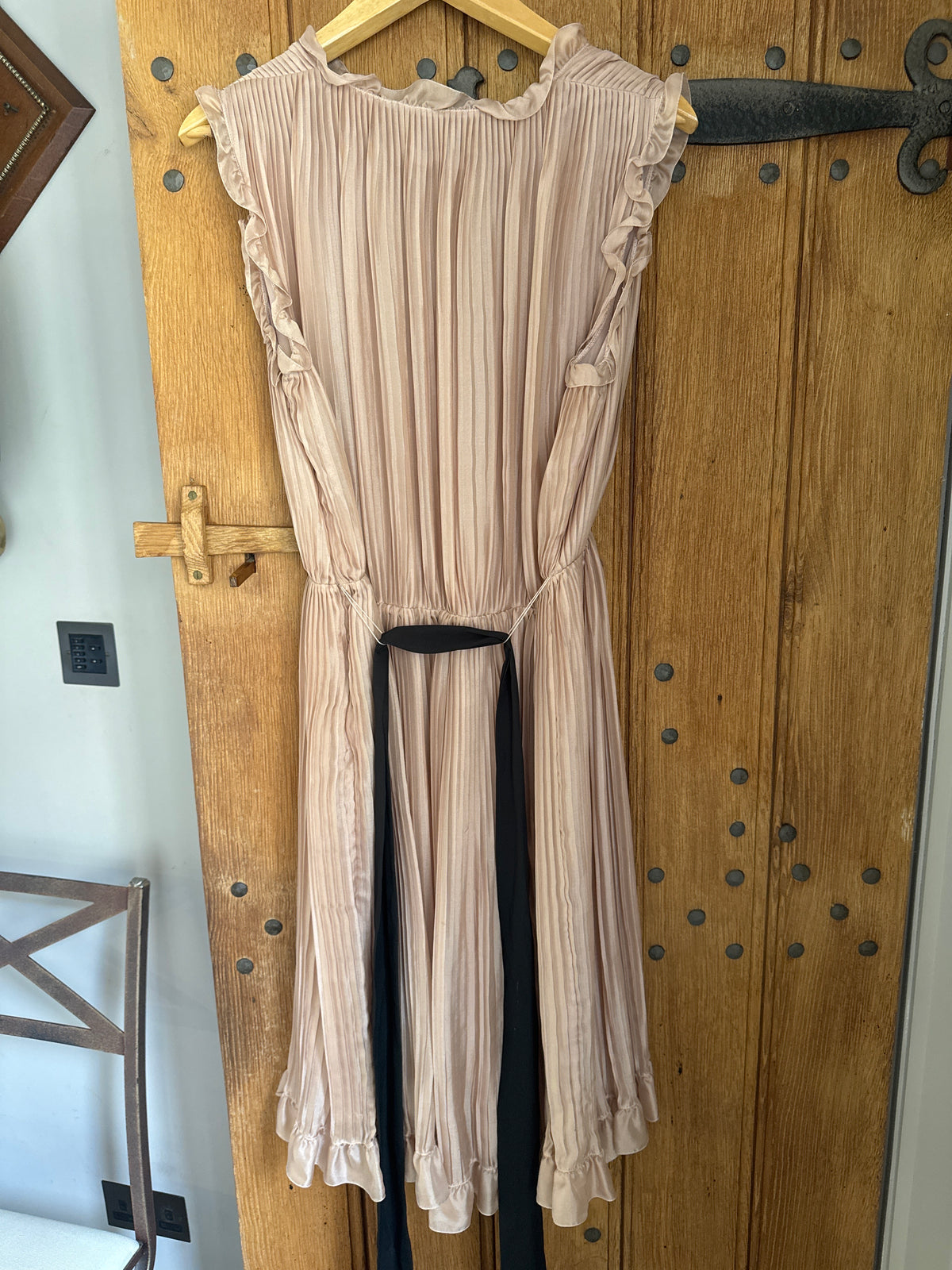 Beautiful Pleated Jaeger Silk Blush Dress 14