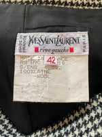 Yves Saint Laurent "Rive Gauche" Vintage Wool Skirt Dogstooth Pattern UK Size 10 - Ava & Iva