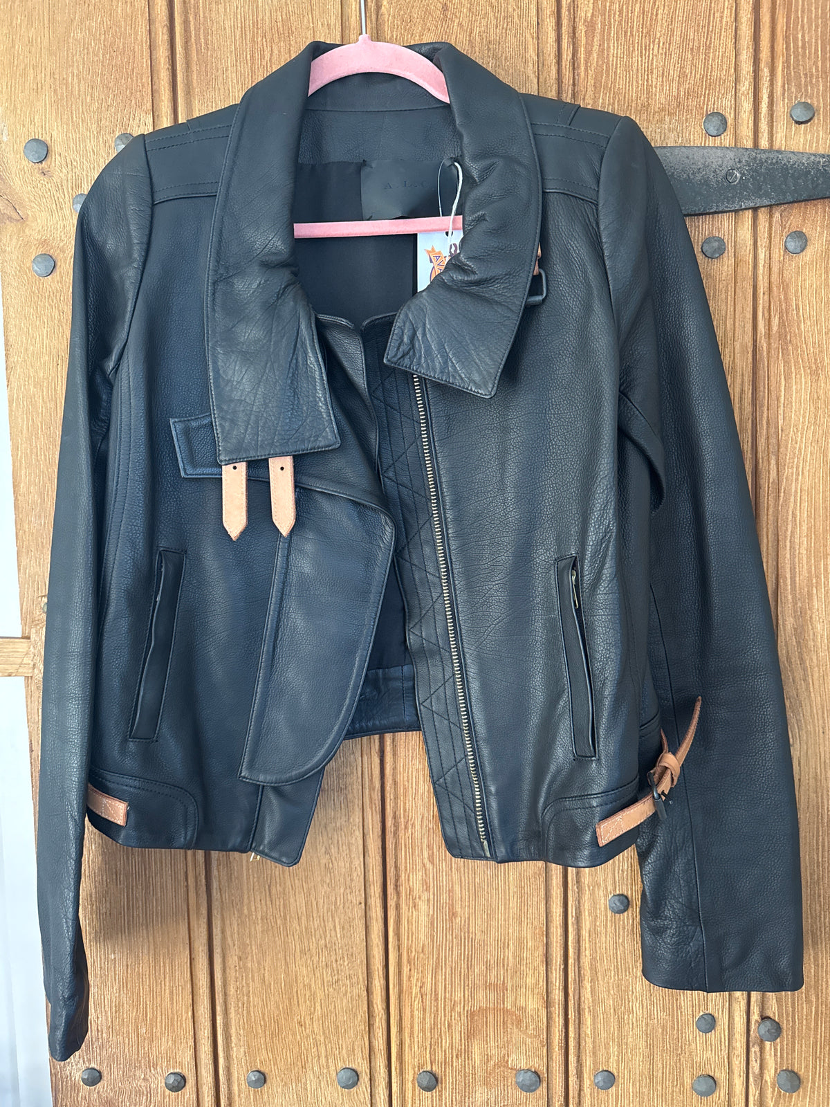 A .L. C. Black Leather Jacket Unworn 8