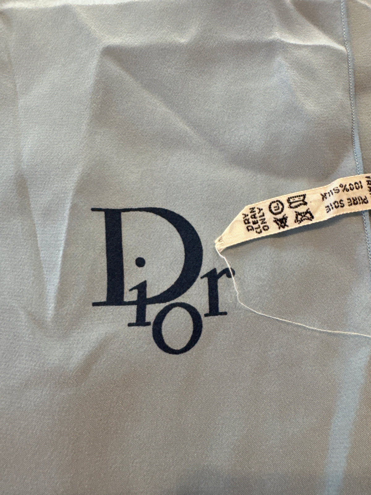 Vintage DIOR Blue Silk Scarf