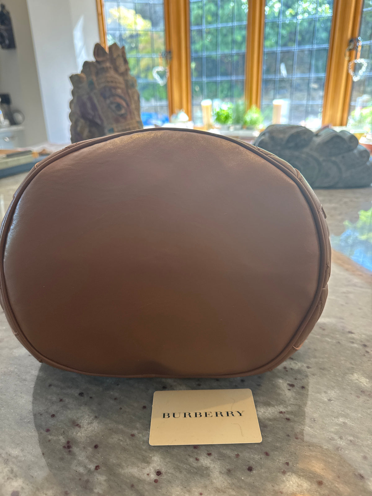 Burberry Quilted leather Tan bucket bag