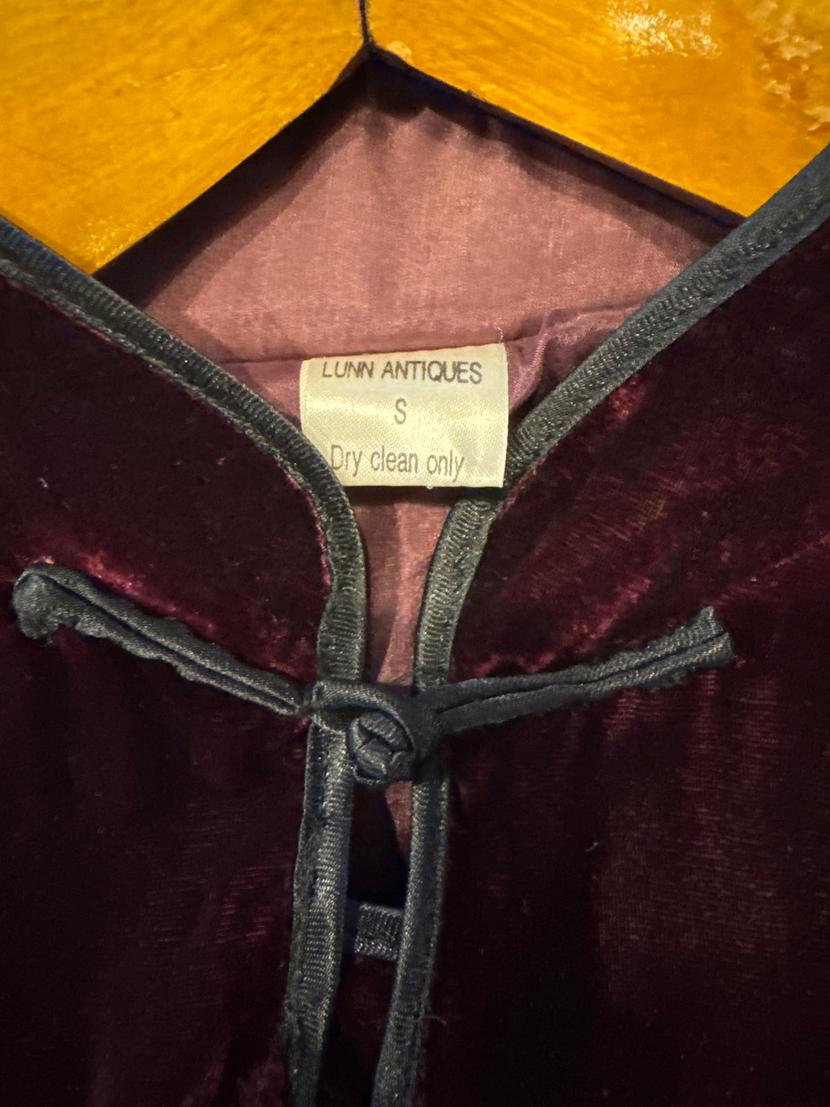 Lunn Antiques Silk Velvet Long Coat Grape S