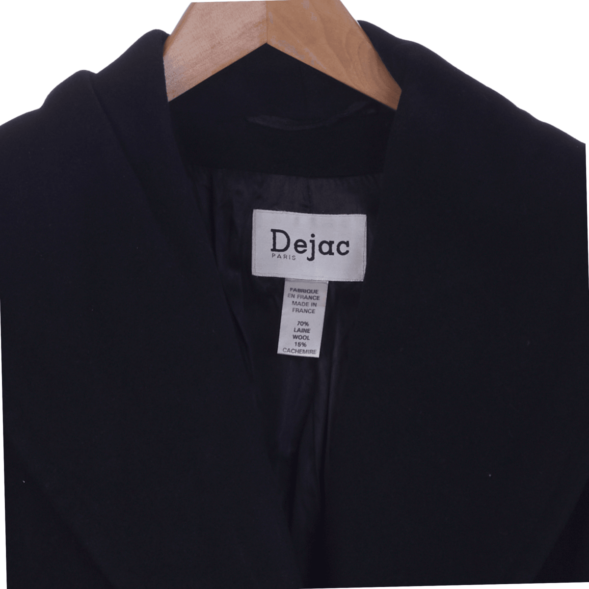 DeJac Cashmere Blend Long Sleeved Black Swing Coat UK Size 16 - Ava & Iva