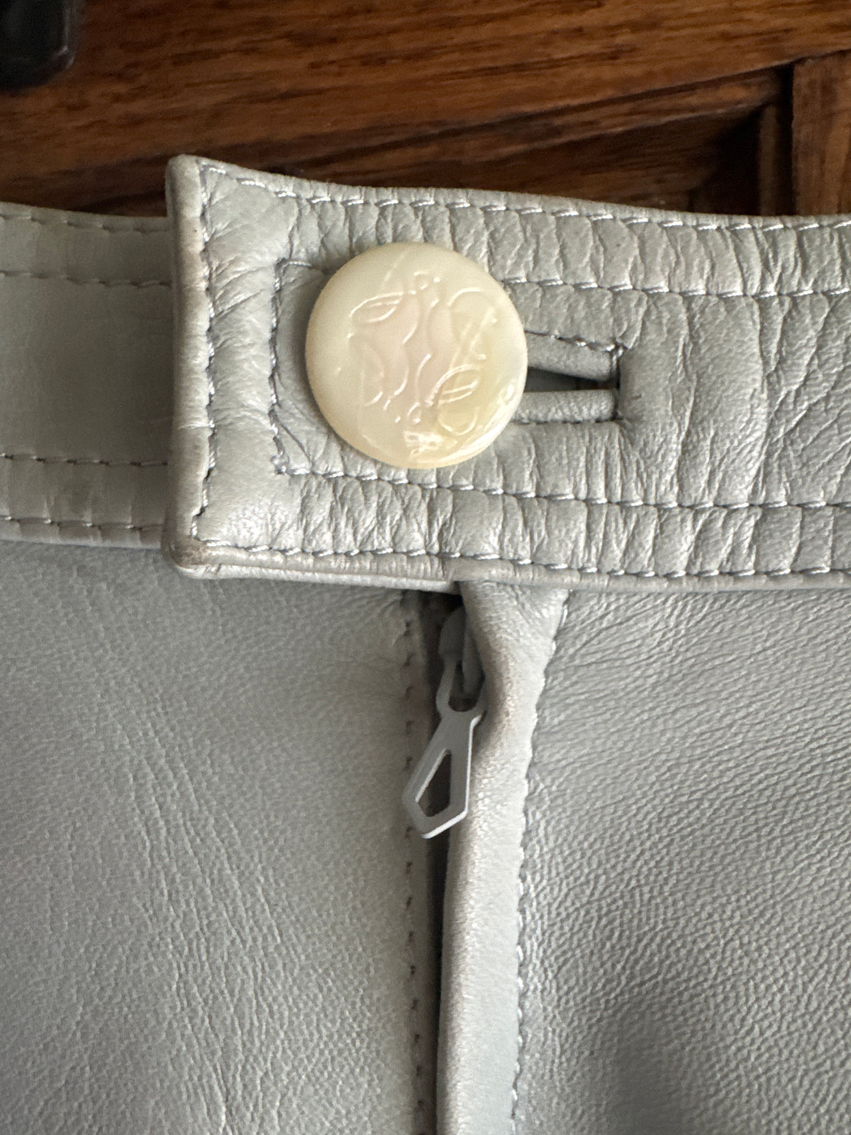 Loewe Blue Leather Skirt 10/12