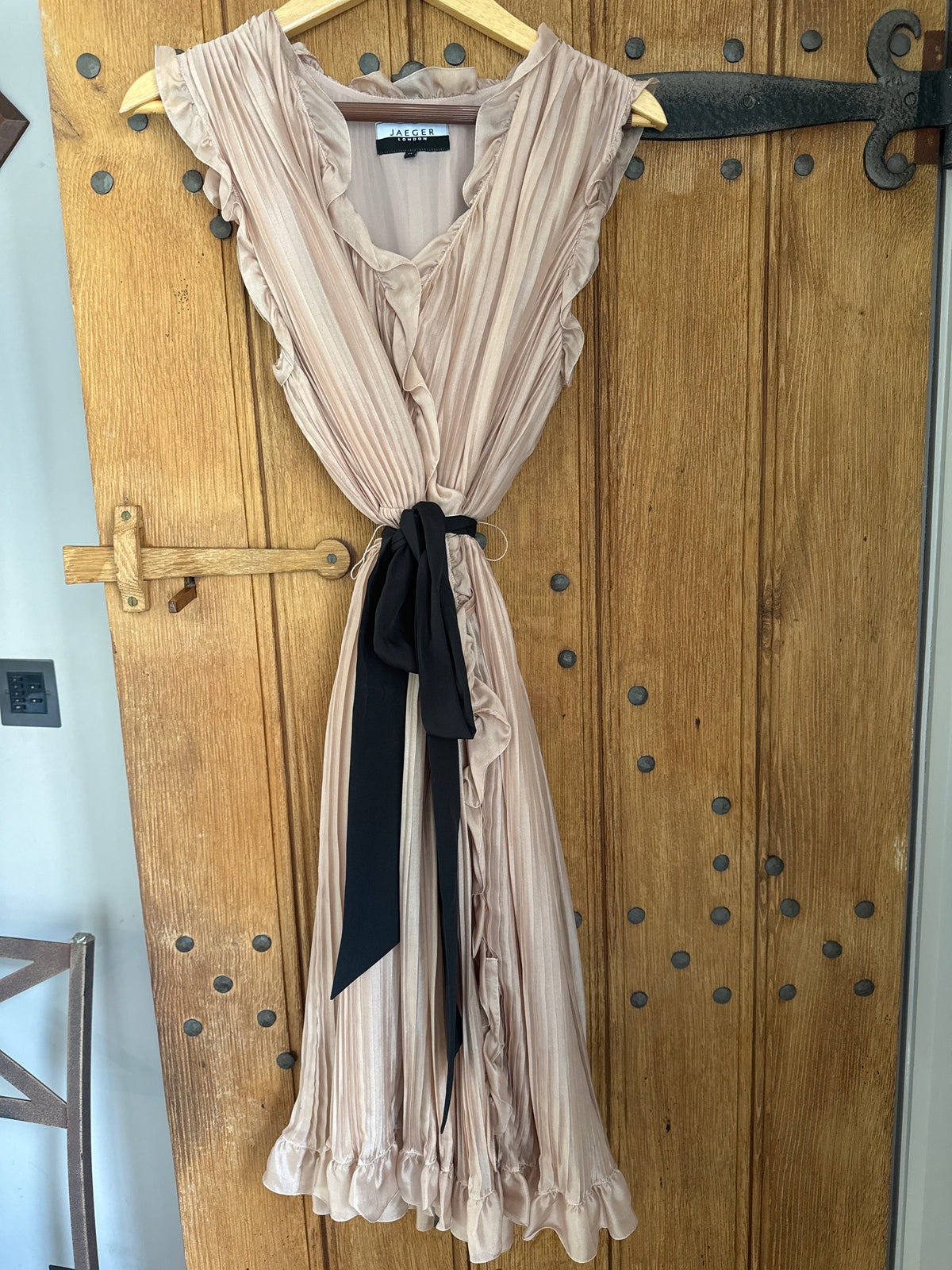 Beautiful Pleated Jaeger Silk Blush Dress 14