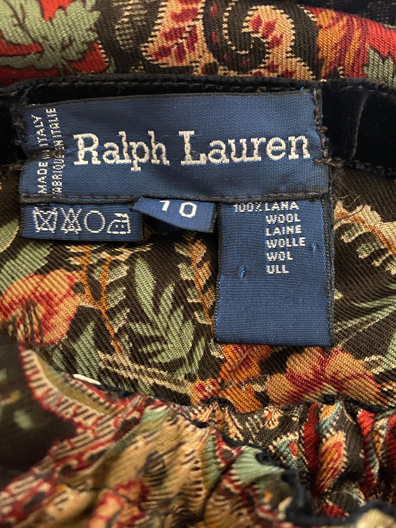 Ralph Lauren Paisley Design 100% Wool Skirt With Fringe US 10 UK12/14 - Ava & Iva