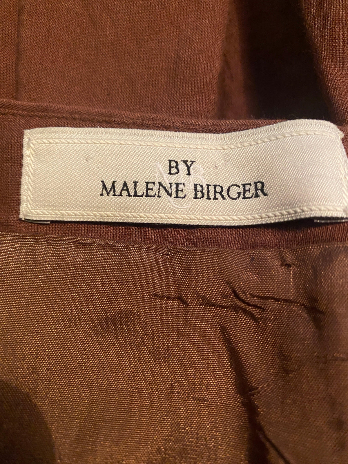 Malene Birger "Aniston" Embellished Skirt Brown 100% Cotton Size 38 (UK 10) - Ava & Iva