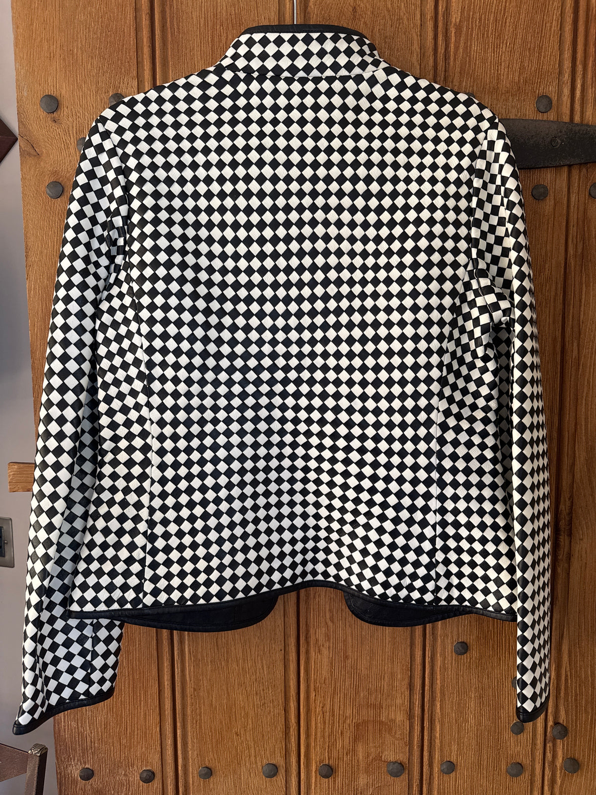 Episode Black And White Woven Leather Jacket 10