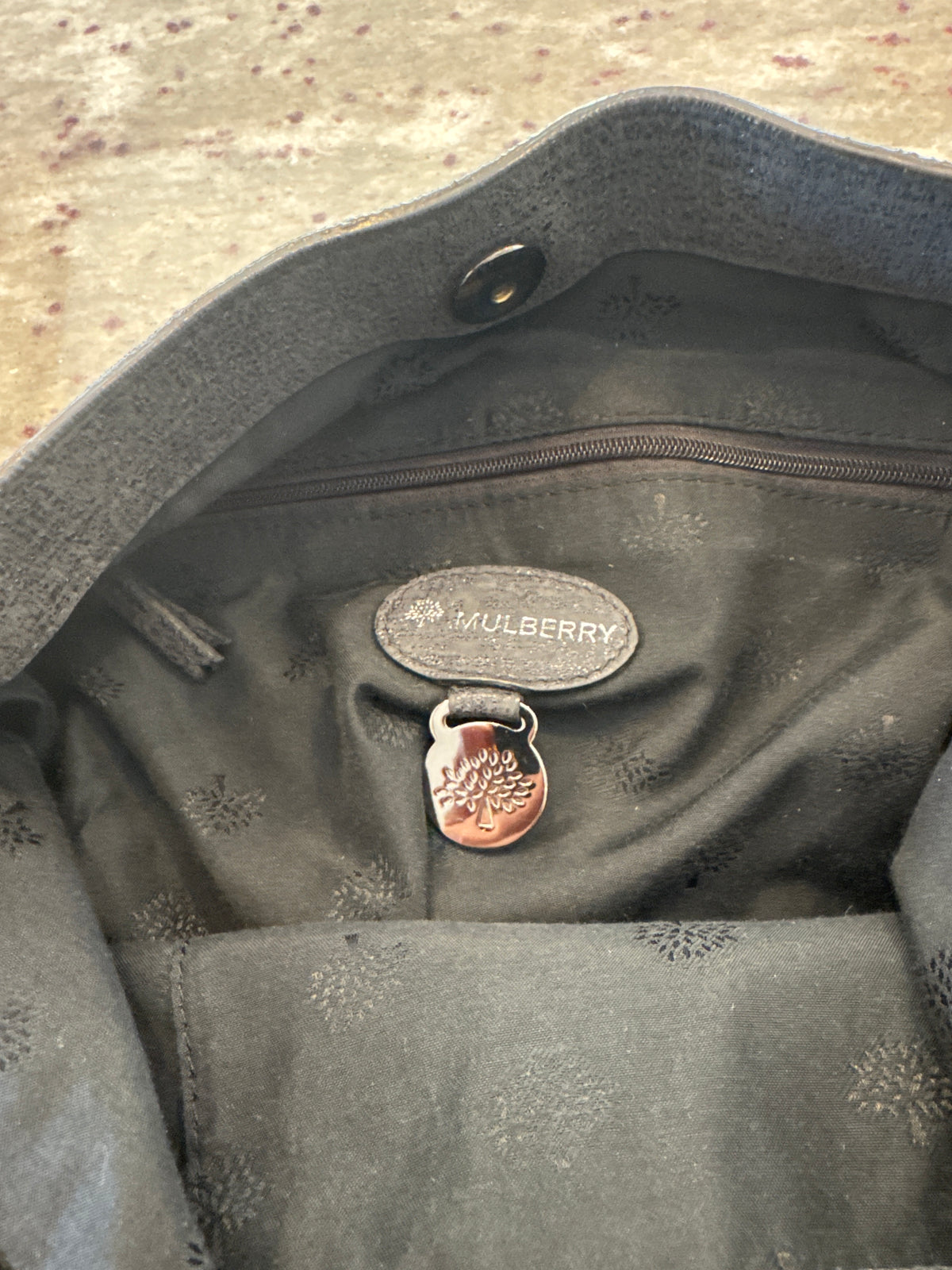 Mulberry Alexa Hobo in Grey Sparkle Leather