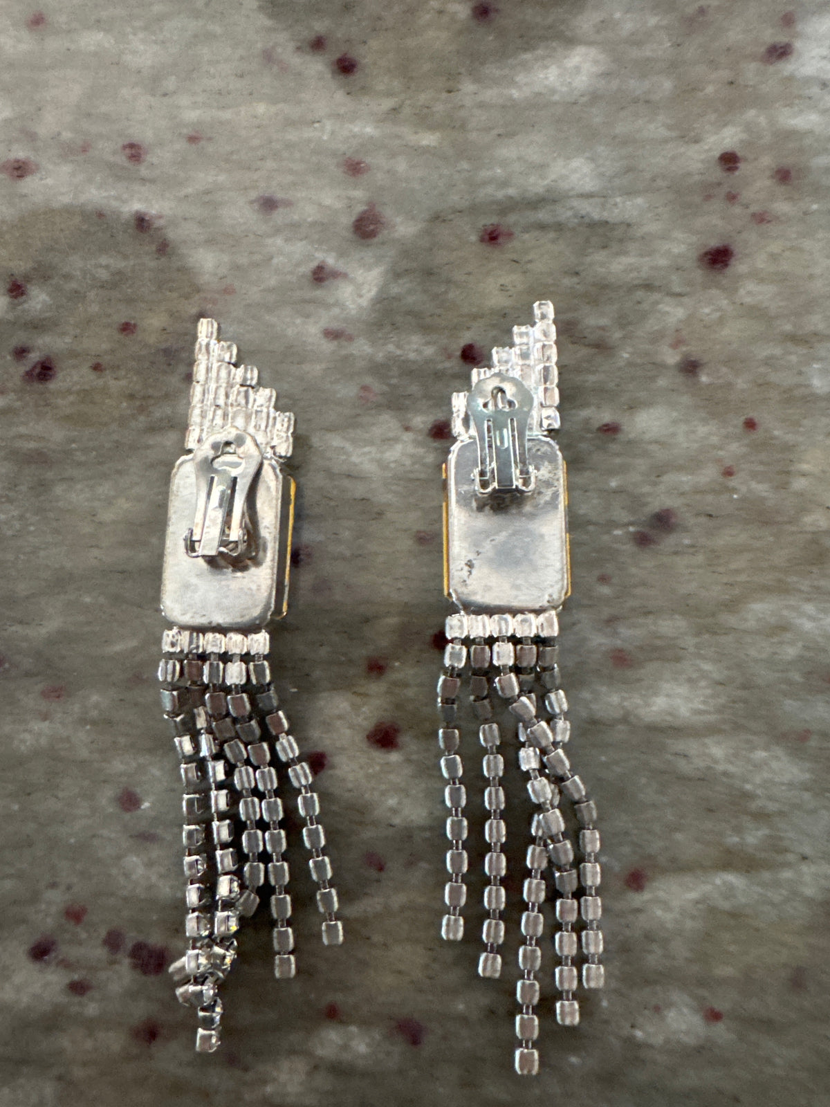 Huge Rhinestone vintage dangle earrings