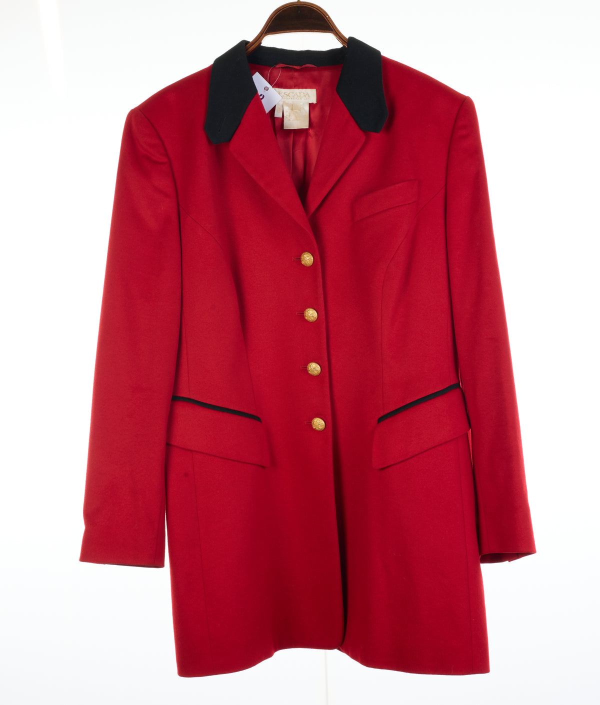 Vintage Escada Margaretha Rey military style Wool Jacket UK Size 14-16