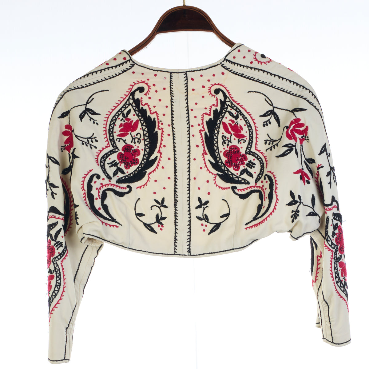 Cream cotton Embroidered Bolero Jacket S