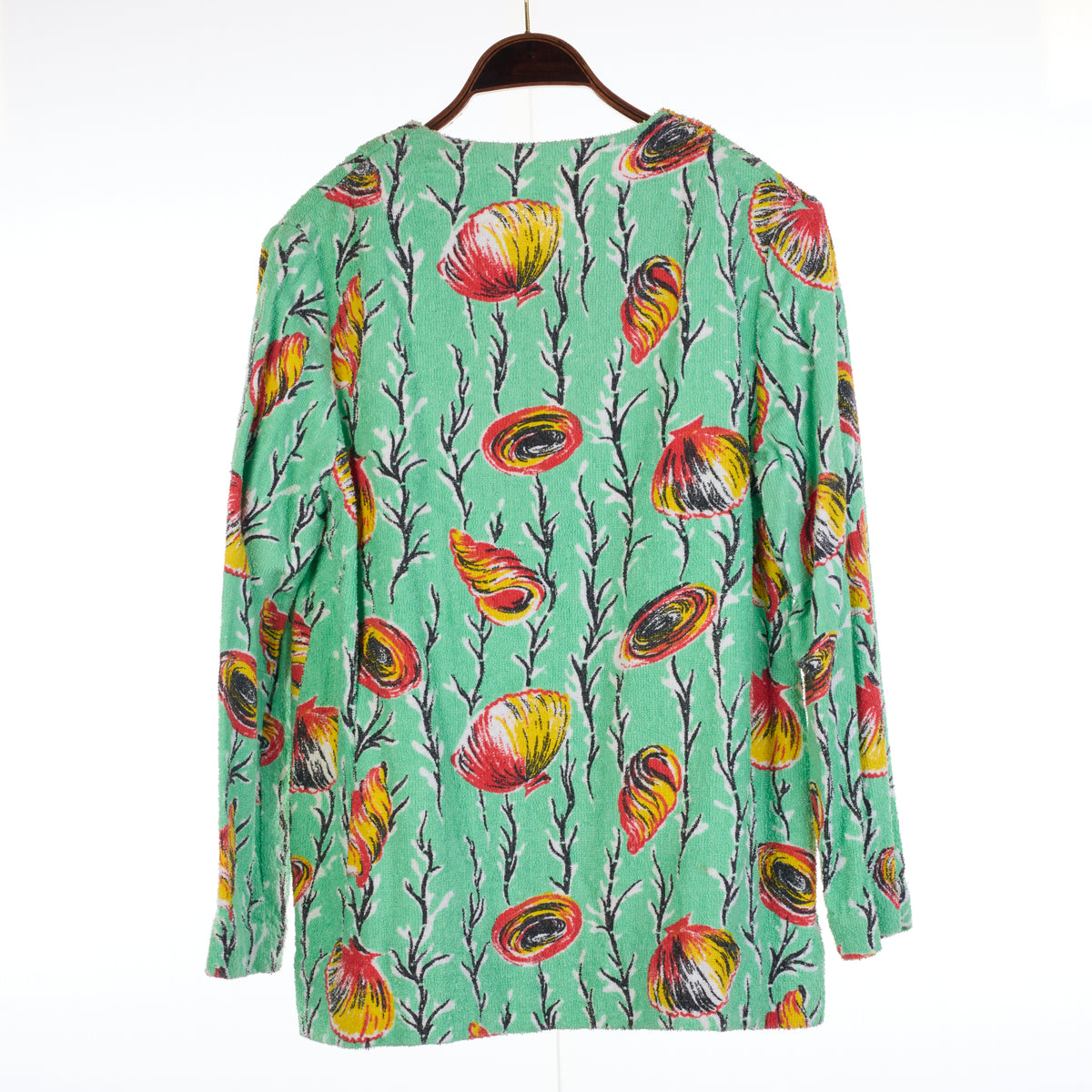 Green Patterned Zip Towelling Beach Jacket M/L