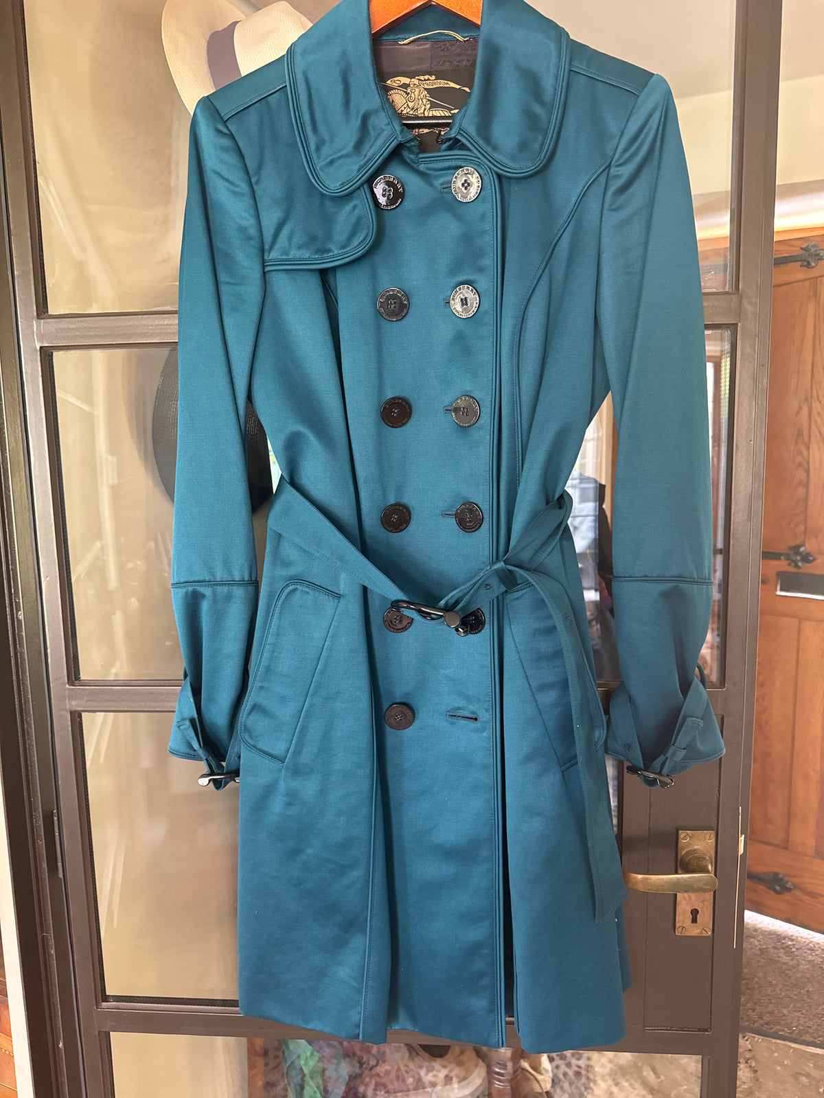 Burberry Prorsum Trenchcoat in Cotton Teal
