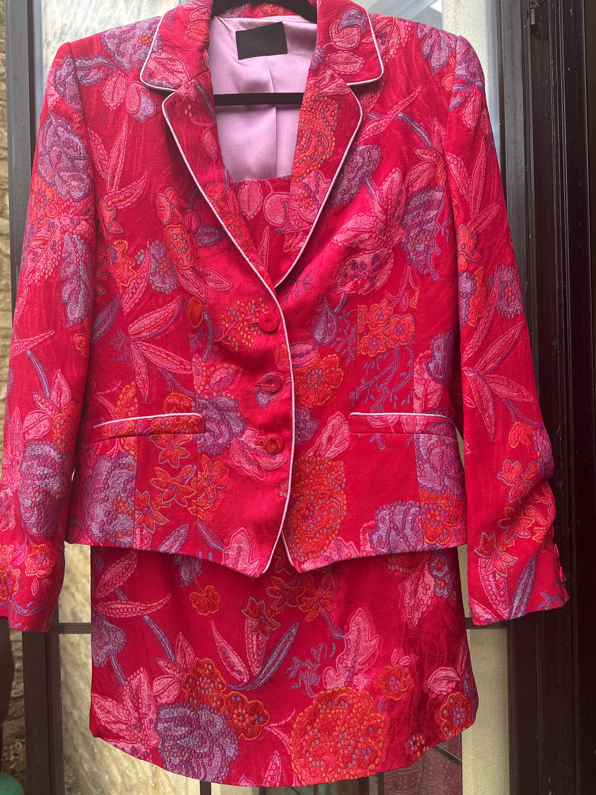 Caroline Charles Silk Skirt Suit 12