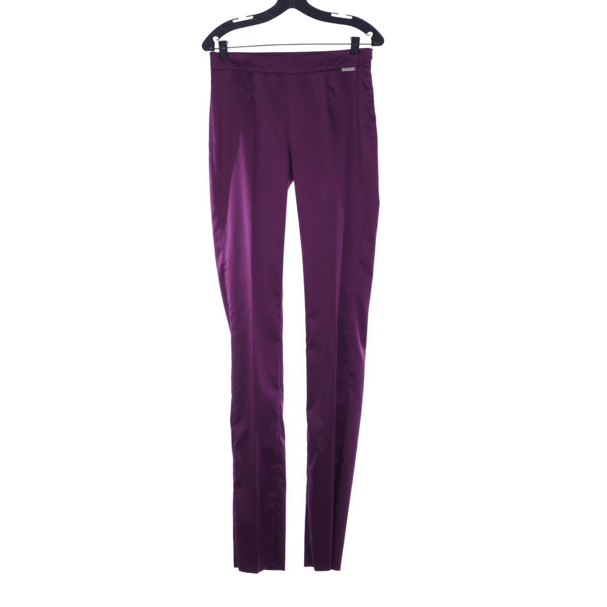 Galliano Plum Straight Legged Trousers UK Size 10 - Ava & Iva