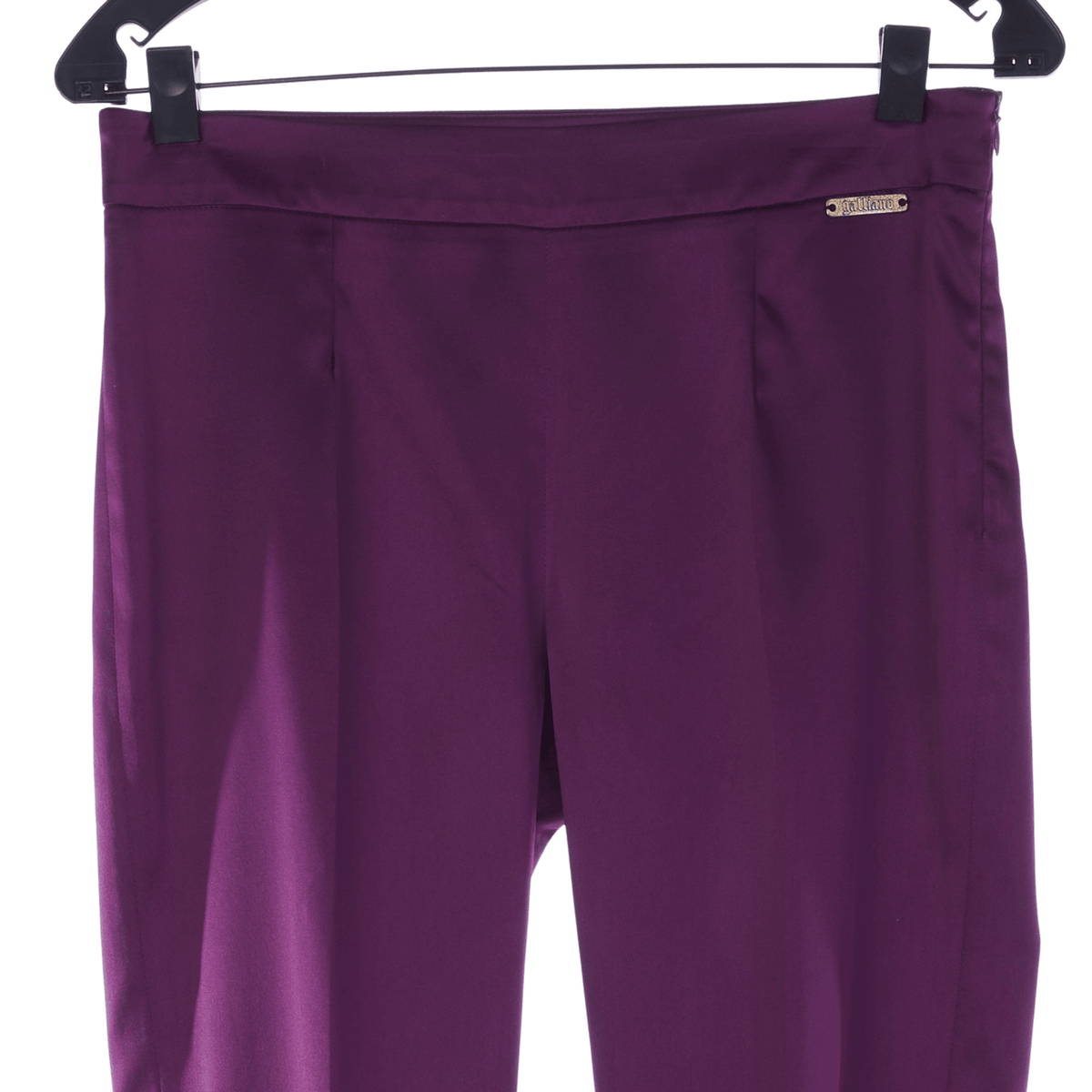 Galliano Plum Straight Legged Trousers UK Size 10 - Ava & Iva