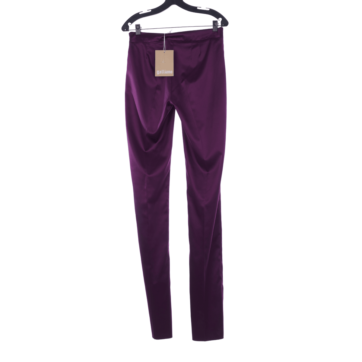 Galliano Plum Straight Legged Trousers UK Size 10 - Ava & Iva