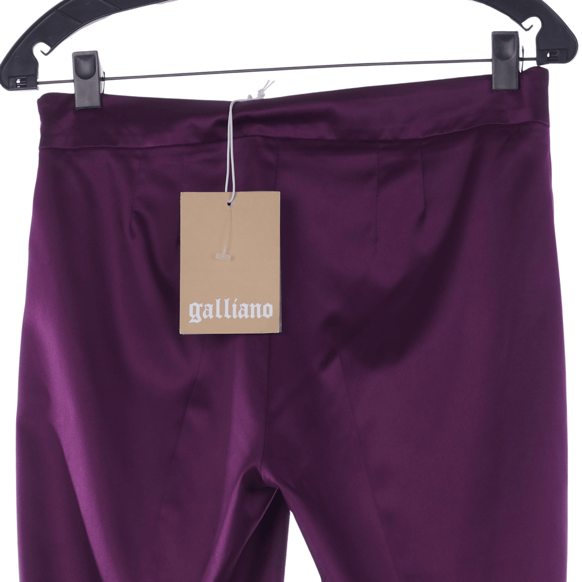Galliano Plum Straight Legged Trousers UK Size 10 - Ava & Iva