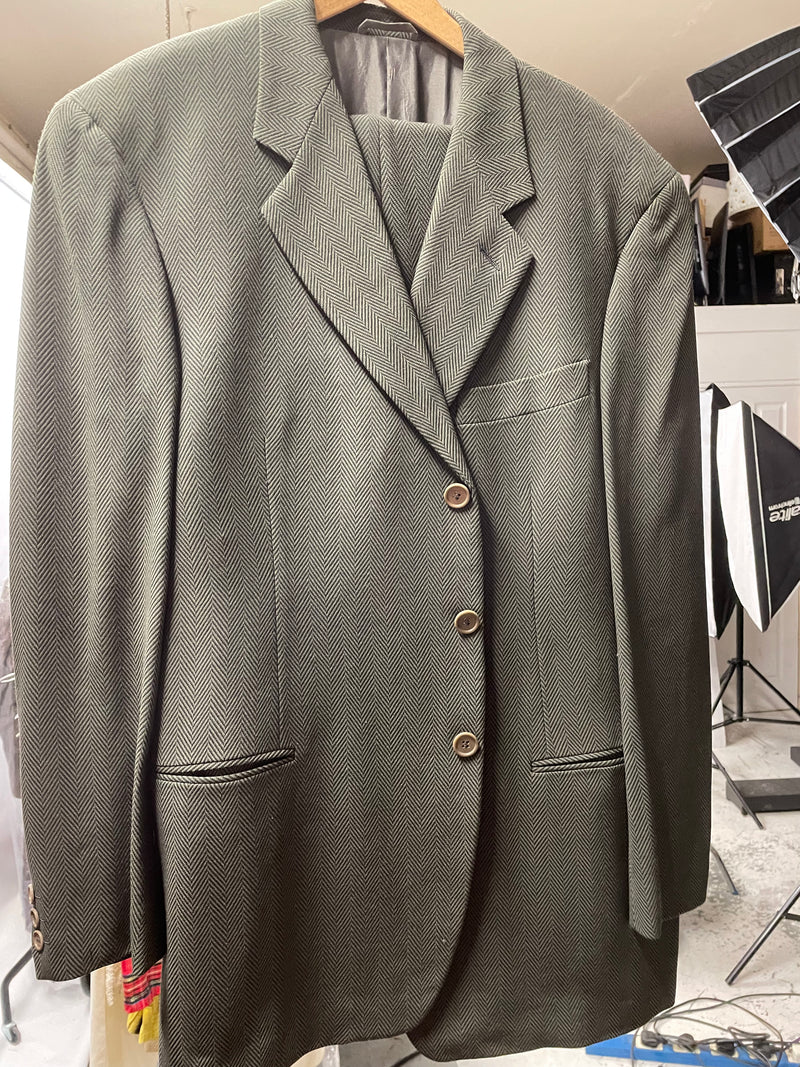 Giorgio Armani Green Patterened Suit