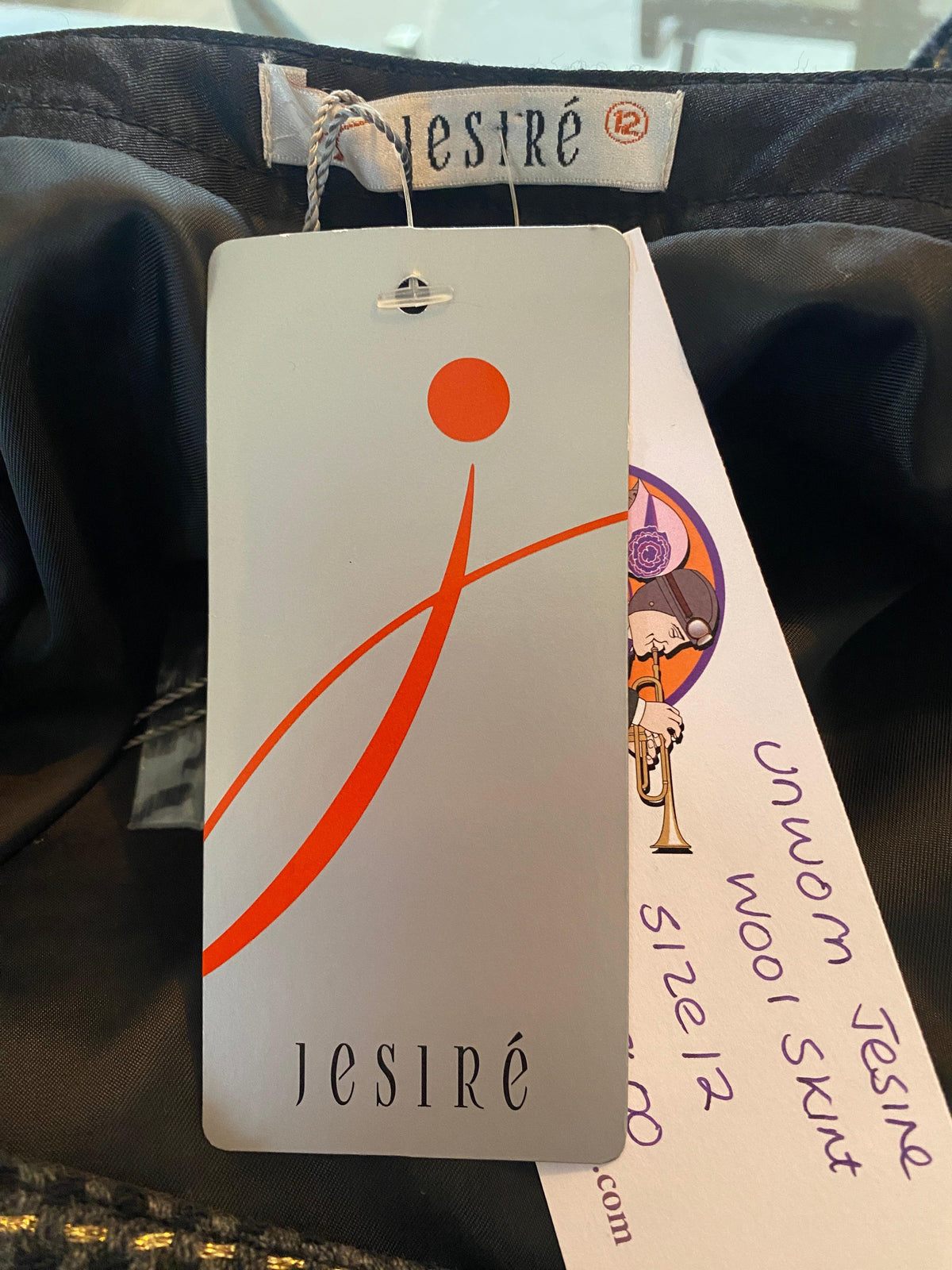 Jesire Wool Mix Skirt Black Grey and Mettalic UK Size 14 BNWT - Ava & Iva