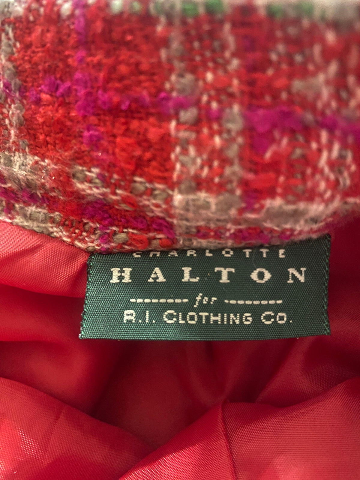 Charlotte Halton for R.I. Clothing Wool Skirt Check Red UK Size 12 - Ava & Iva