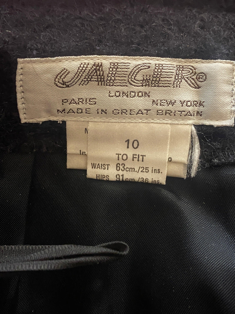 Jaeger Vintage Skirt Black Mohair and Wool UK Size 8 - Ava & Iva