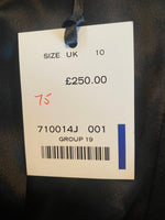 Jaeger Black Skirt with Textured Pattern UK Size Cotton Silk Mix 10 BNWT RRP £250 - Ava & Iva