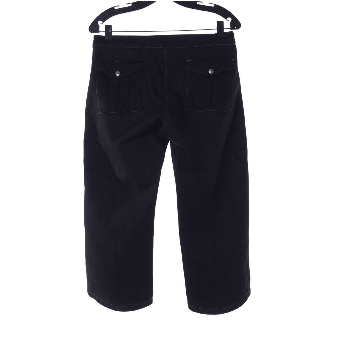 Icejeans Denim Black Peddle Pusher Style Cropped Trousers UK Size 10 - Ava & Iva