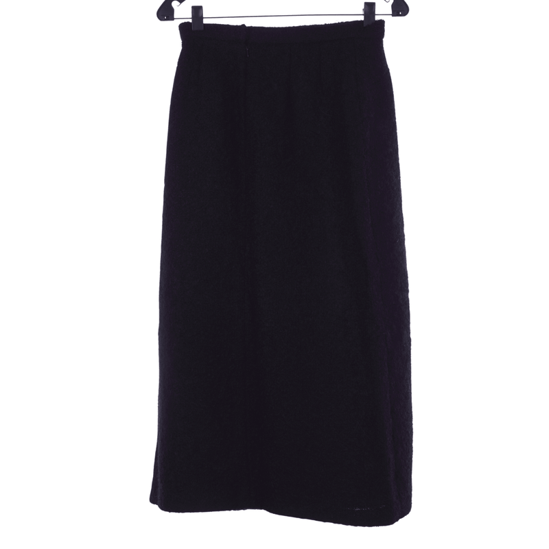 Jaeger Vintage Skirt Black Mohair and Wool UK Size 8 - Ava & Iva