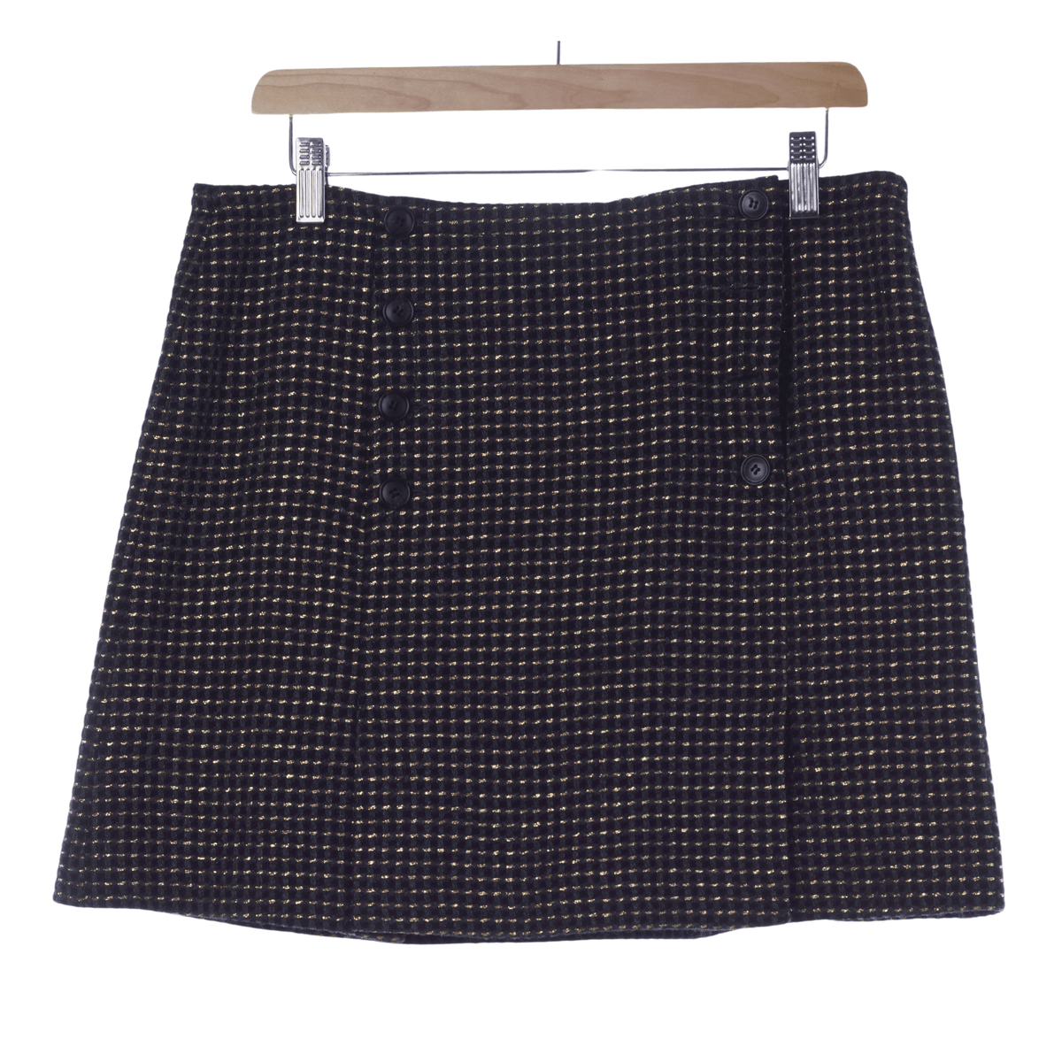 Jesire Wool Mix Skirt Black Grey and Mettalic UK Size 14 BNWT - Ava & Iva