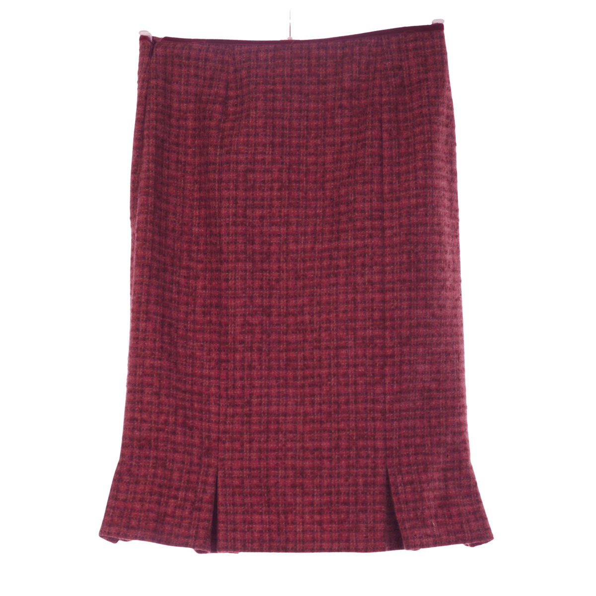 LK Bennett Wool and Mohair Skirt Red Check UK SIze 12 - Ava & Iva