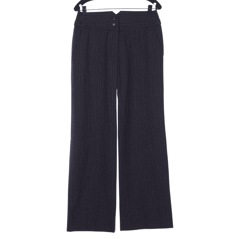MaxMara Wool Grey Pinstripe Trousers UK Size 8 - Ava & Iva