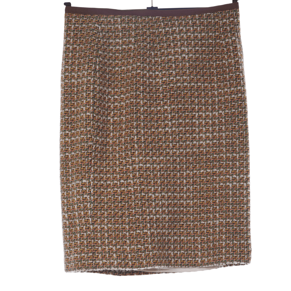 Moloh Brown Cream and Green Weave Wool Skirt UK 10 - Ava & Iva
