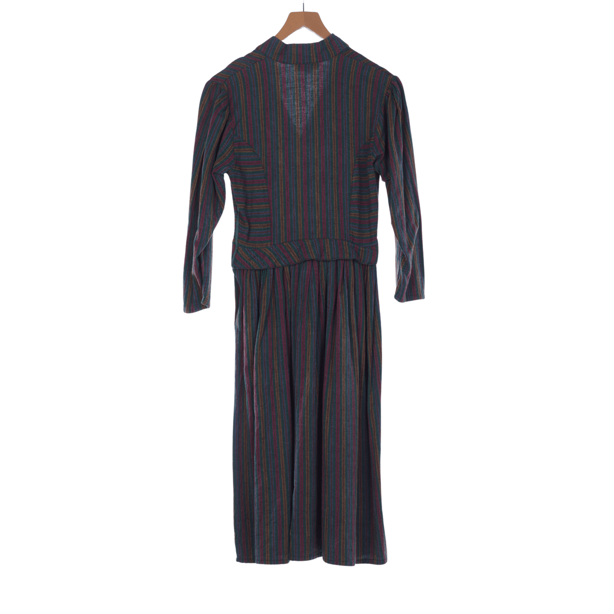 Monsoon Cotton Multi-Coloured Striped Long Sleeved Dress UK Size 12 - Ava & Iva