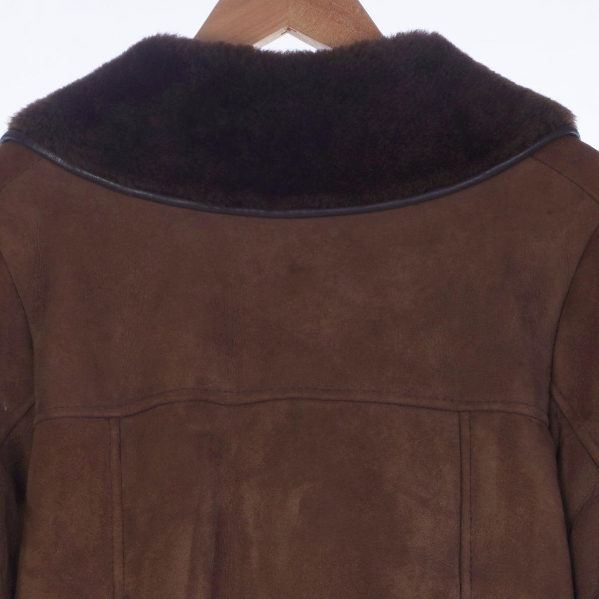 Nurseys Sheepskin Brown Long Sleeved Jacket UK Size 12. - Ava & Iva