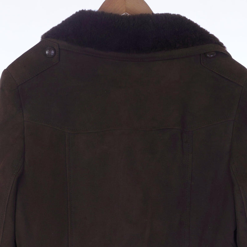 Oakleaf Sheepskin Brown Long Sleeved Coat UK Size 10. - Ava & Iva