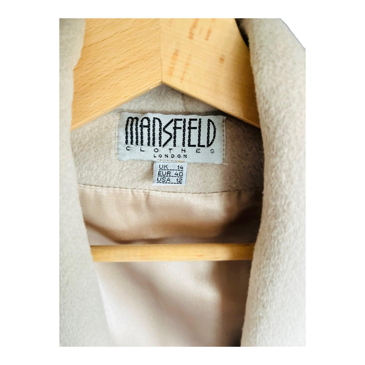 Mansfield Cashmere Blend Camel Mid-Length Coat UK Size 14 - Ava & Iva