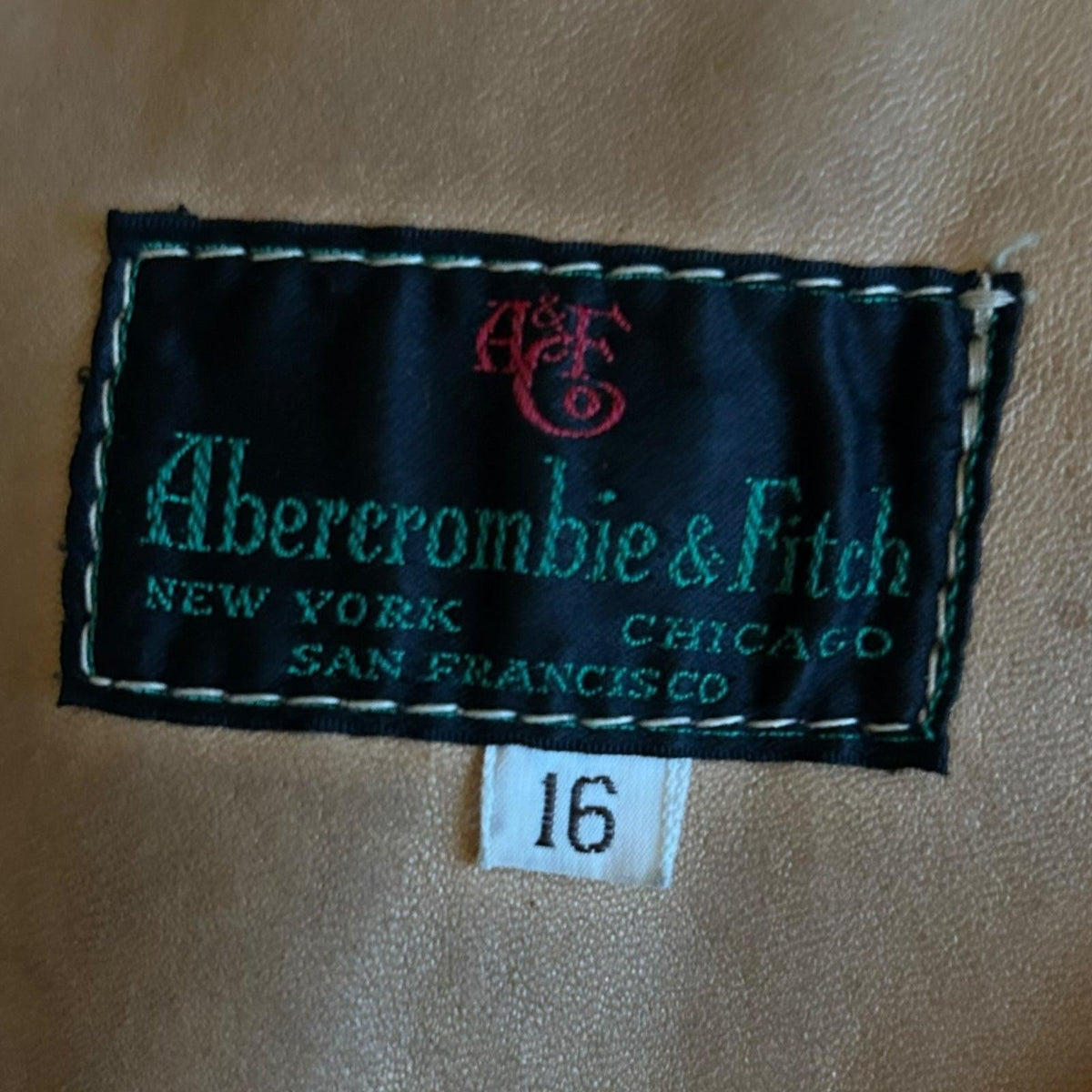 Abercrombie & Fitch Brown Sheepskin Long Sleeved Belted Jacket UK Size 14 - Ava & Iva