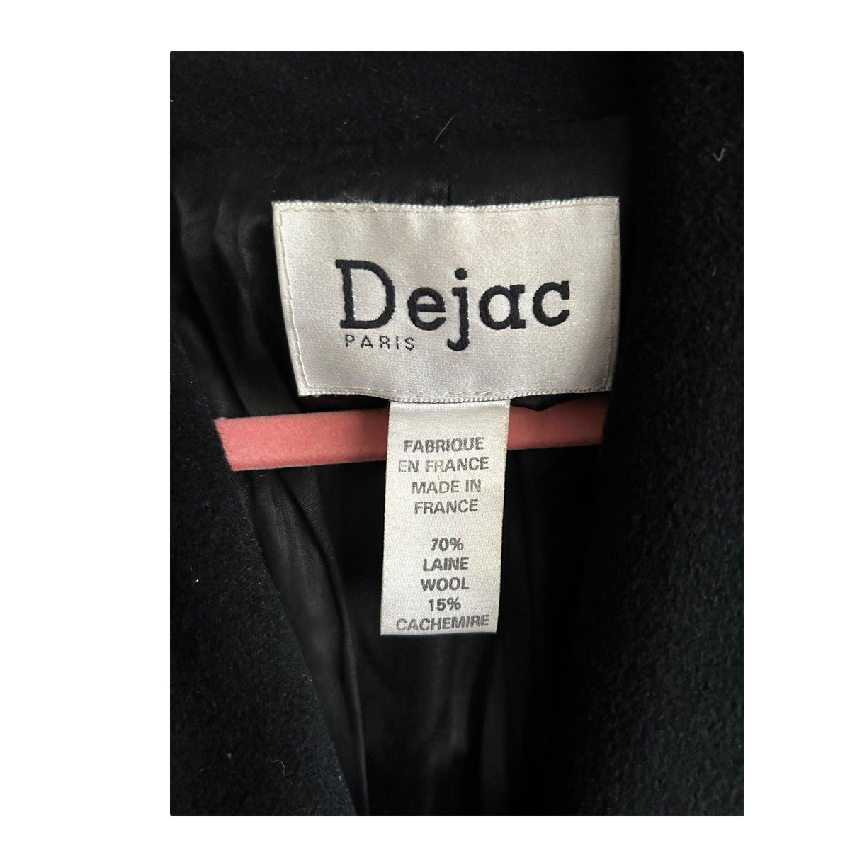 DeJac Cashmere Blend Long Sleeved Black Swing Coat UK Size 16 - Ava & Iva