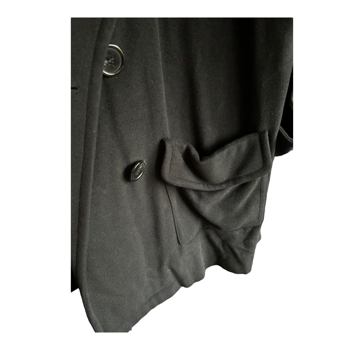 DeJac Cashmere Blend Long Sleeved Black Swing Coat UK Size 16 - Ava & Iva