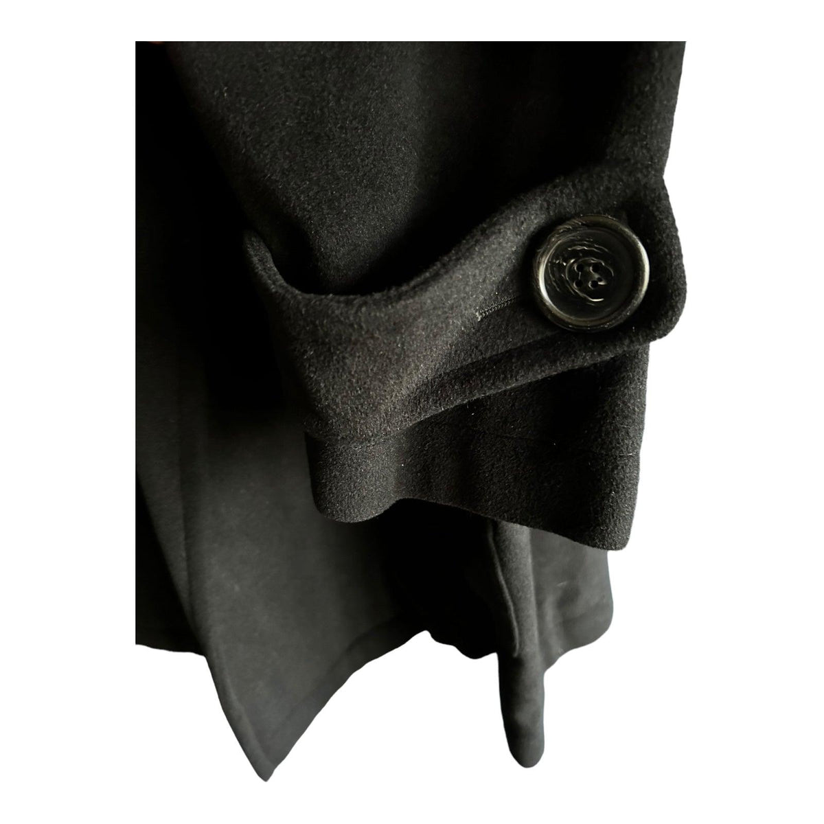 DeJac Cashmere Blend Long Sleeved Black Swing Coat UK Size 16 - Ava & Iva