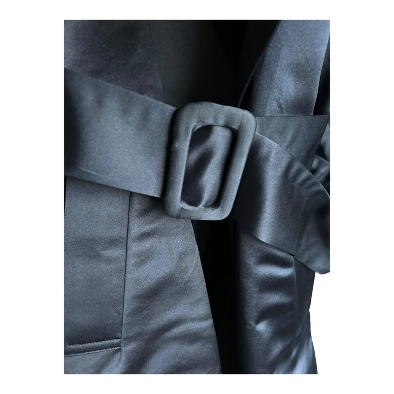 DKNY 100% Silk Long Sleeved Dark Blue Coat UK Size M - Ava & Iva