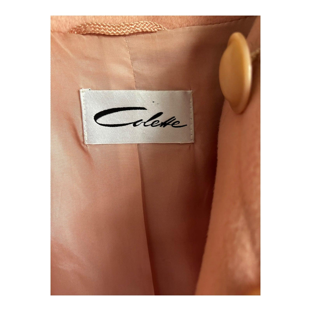 Colette Pure New Wool Peach Long Sleeved Coat with Scarf UK Size 10 - Ava & Iva