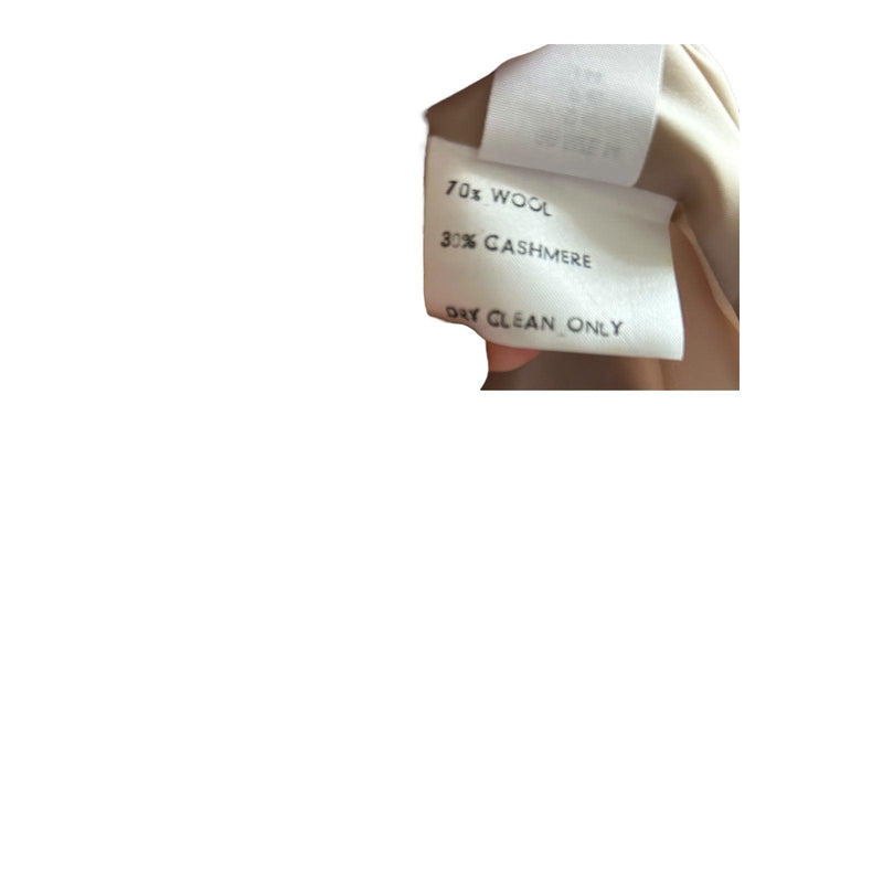 Daks Cashmere Blend Long Sleeved Cream Coat Uk Size 14 - Ava & Iva
