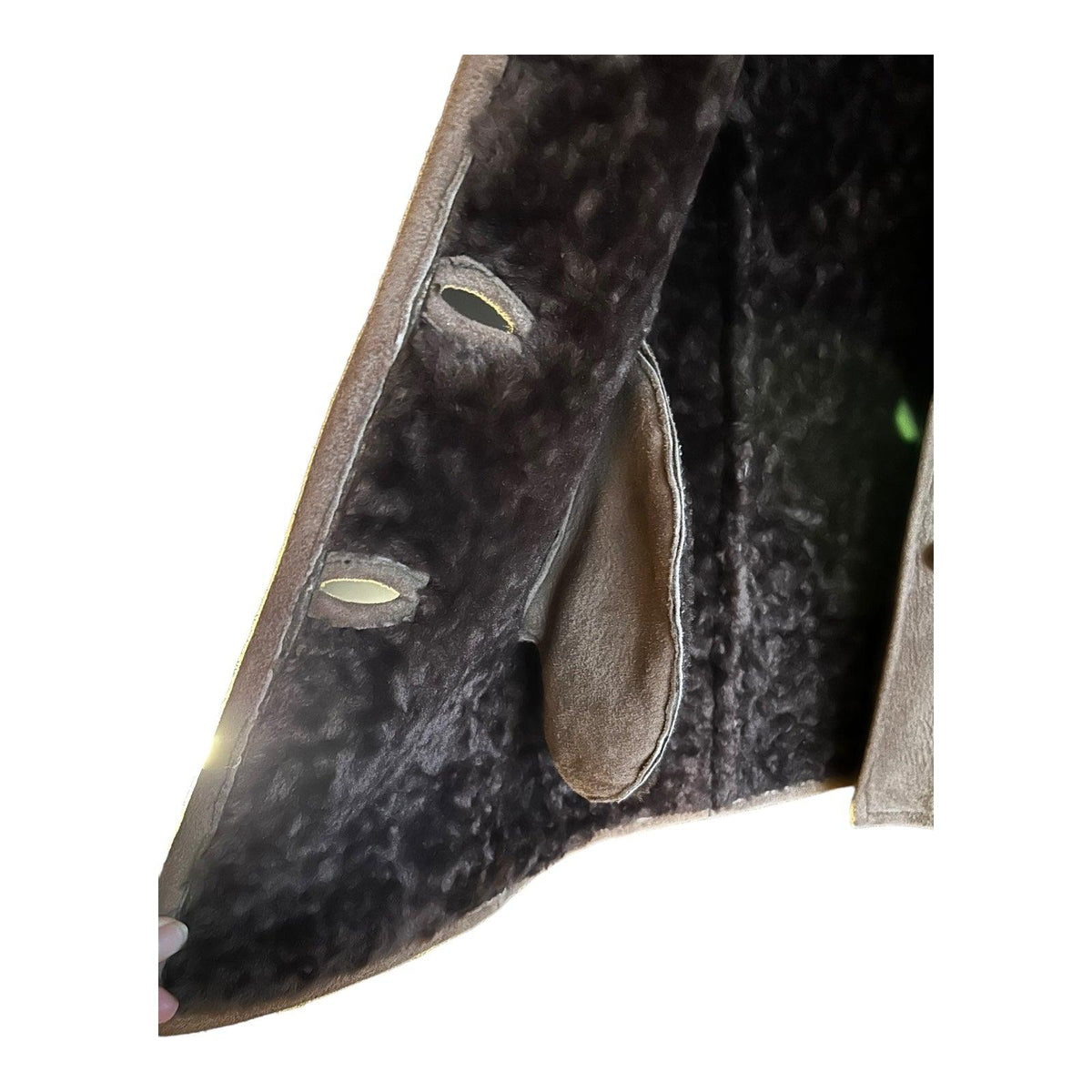 Genuine Sheepskin Long Sleeved Brown Coat UK Size 10 - Ava & Iva